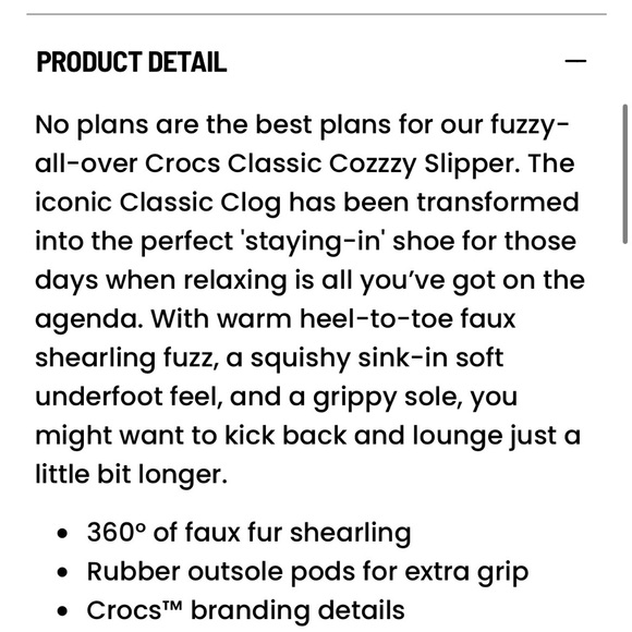 CROCS Black Fuzzy Slippers New! - Picture 3 of 7